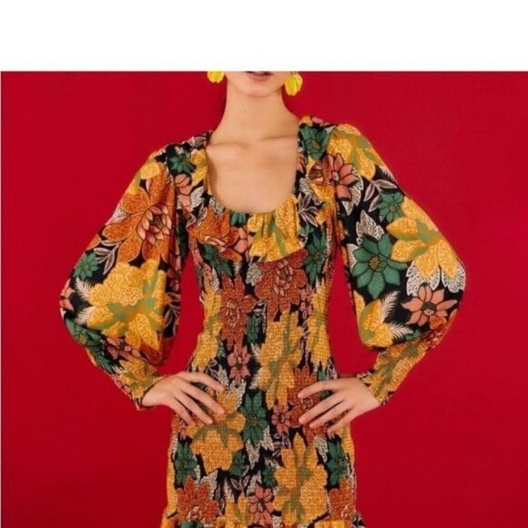 Farm Rio Black  Garden Lenzing Ecovero Viscose Mini Size Small Dress NWT - Picture 9 of 9
